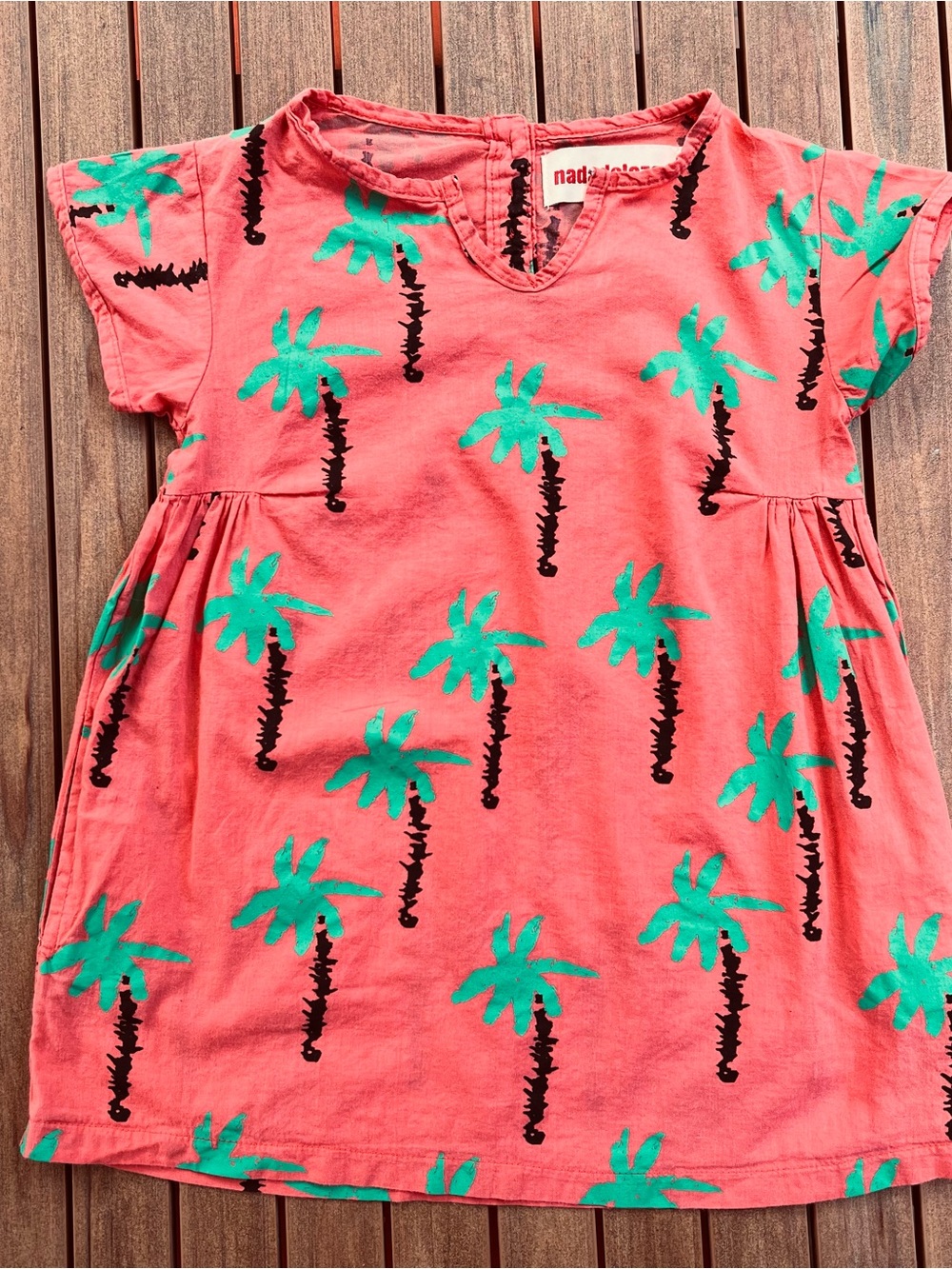 nadadelazos cotton Palm Tree Print Dress Size 2-4Y
